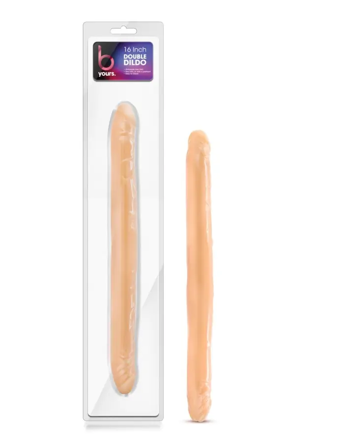 B Yours 16" Double Dildo - Beige