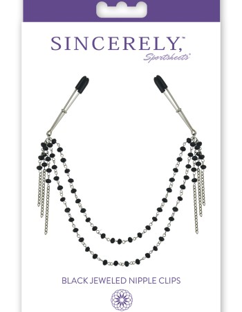 Sincerely Black Jeweled Nipple Clips