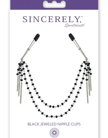 Sincerely Black Jeweled Nipple Clips