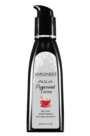 Aqua Peppermint Cocoa Flavored Water Based  Intimate Lubricant - 2 Fl. Oz. - 12 Piece Display