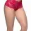 Crotchless Lace Boyshort - 1x/2x - Red