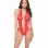 Lace Crotchless Teddy - One Size - Red