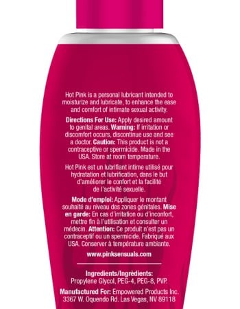Hot Pink Warming Lubricant for Women - 2.8 Oz. 80 ml