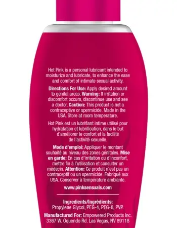 Hot Pink Warming Lubricant for Women - 2.8 Oz. 80 ml