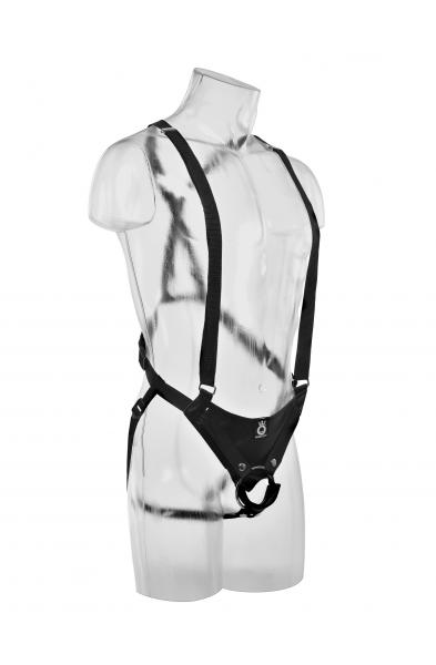 King Cock 11 Inch Hollow Strap on Suspender  System - Flesh