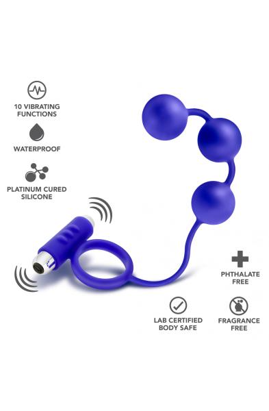 Performance - Penetrator - Anal Beads W/vibrating Cockring - Indigo