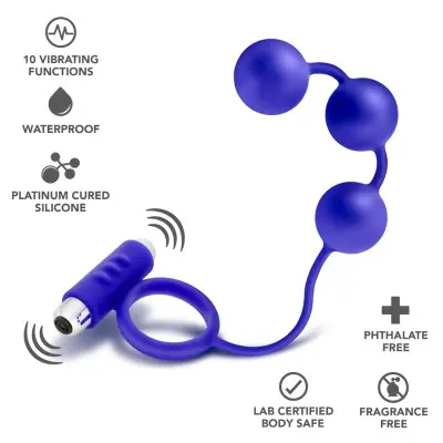 Performance - Penetrator - Anal Beads W/vibrating Cockring - Indigo