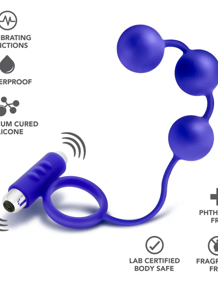 Performance - Penetrator - Anal Beads W/vibrating Cockring - Indigo