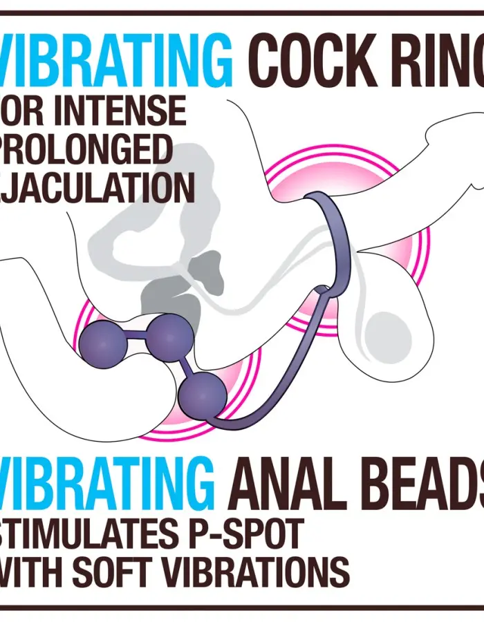 Performance - Penetrator - Anal Beads W/vibrating Cockring - Indigo