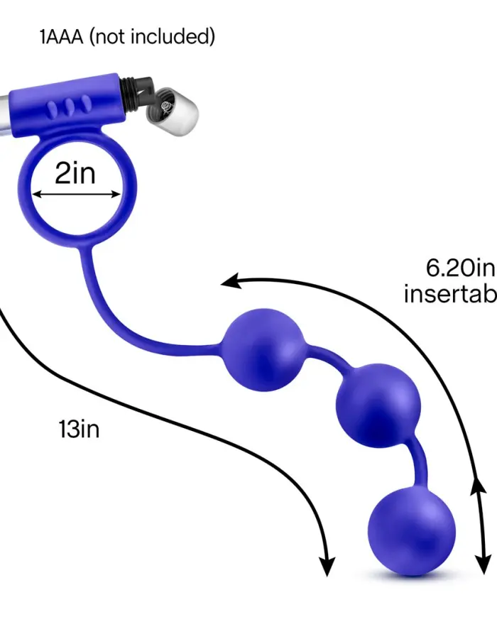 Performance - Penetrator - Anal Beads W/vibrating Cockring - Indigo