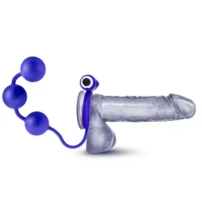 Performance - Penetrator - Anal Beads W/vibrating Cockring - Indigo