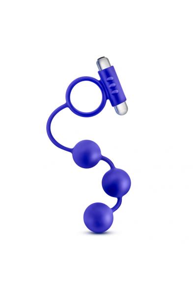 Performance - Penetrator - Anal Beads W/vibrating Cockring - Indigo