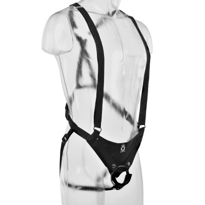 King Cock 10" Hollow Strap-on Suspender System -  Flesh
