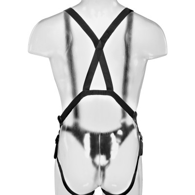 King Cock 10" Hollow Strap-on Suspender System -  Flesh