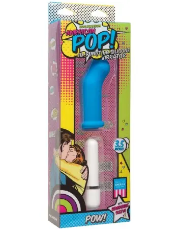 American Pop! - Pow! 10 Function Silicone Vibrator -  Blue