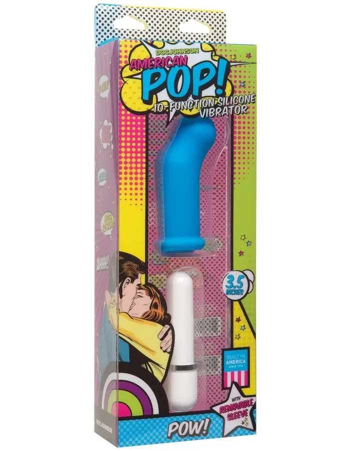 American Pop! - Pow! 10 Function Silicone Vibrator -  Blue