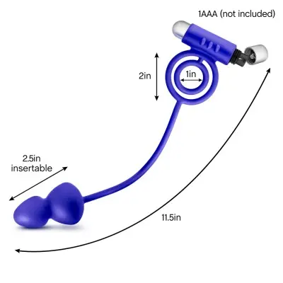 Performance Penetrator Anal Plug With Vibrating Cock Rings - Indigo