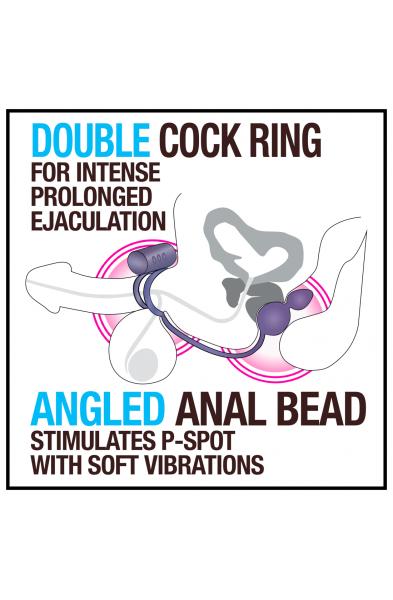 Performance Penetrator Anal Plug With Vibrating Cock Rings - Indigo