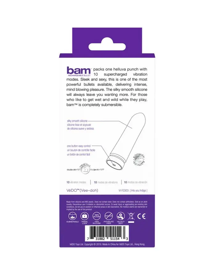 Bam Rechargeable Bullet - Into You Indigo