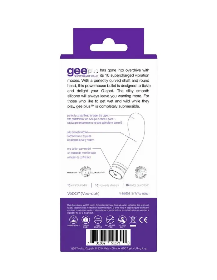 Gee Plus Rechargeable Mini Vibe - Into You Indigo
