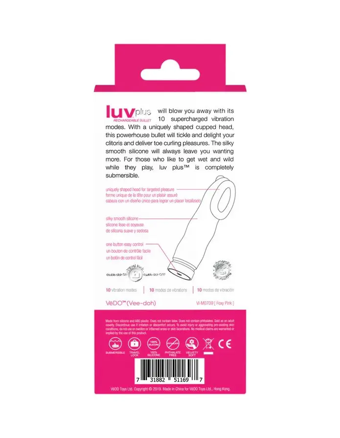 Luv Plus Rechargeable Mini Vibe - Hot in Bed Pink