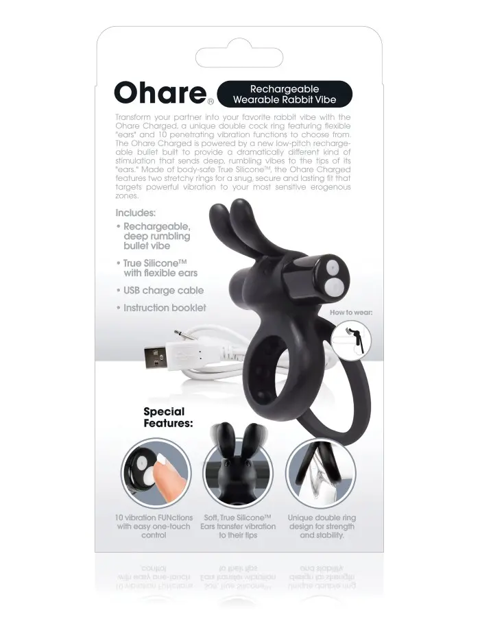 Charged Ohare Rechargeable Rabbit Vibe - Black