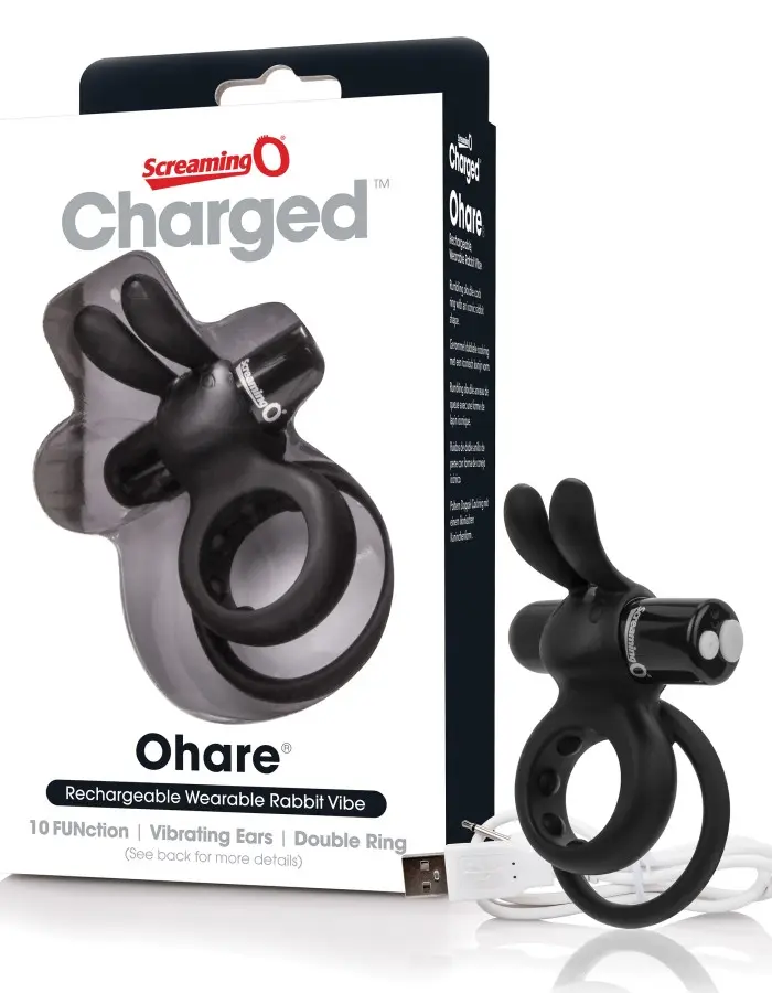 Charged Ohare Rechargeable Rabbit Vibe - Black