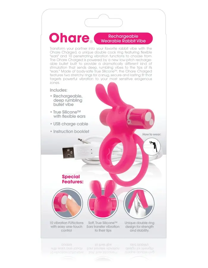 Charged Ohare Rechargeable Rabbit Vibe - Pink