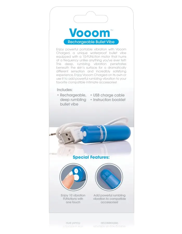 Charged Vooom Rechargeable Bullet Vibe - Blue