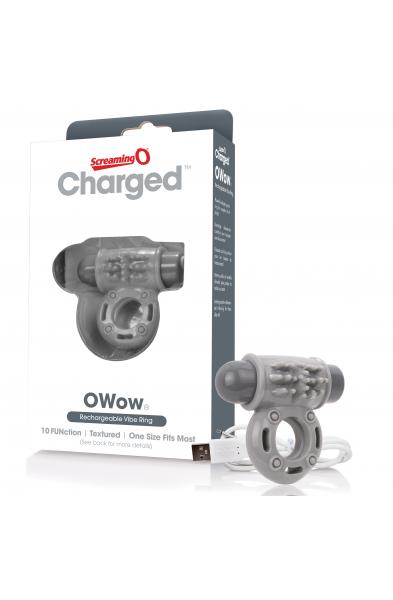 Charged Owow Rechargeable Vibe Ring - Grey