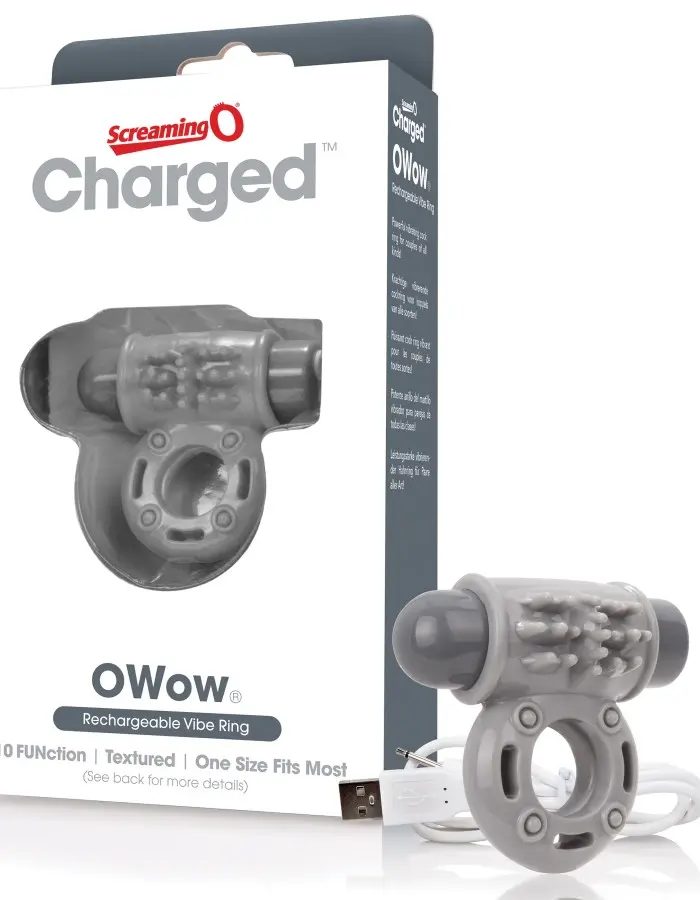 Charged Owow Rechargeable Vibe Ring - Grey