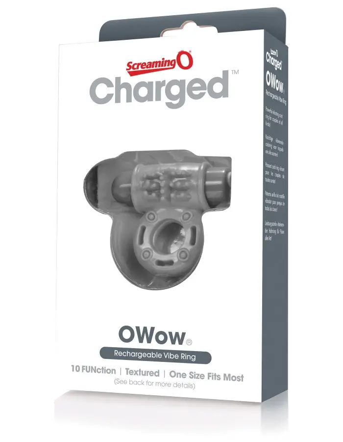 Charged Owow Rechargeable Vibe Ring - Grey