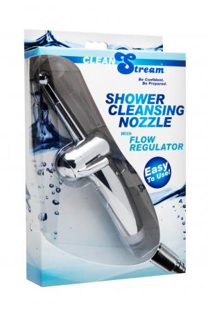 Shower Cleaning Nozzle with Flow Regulator