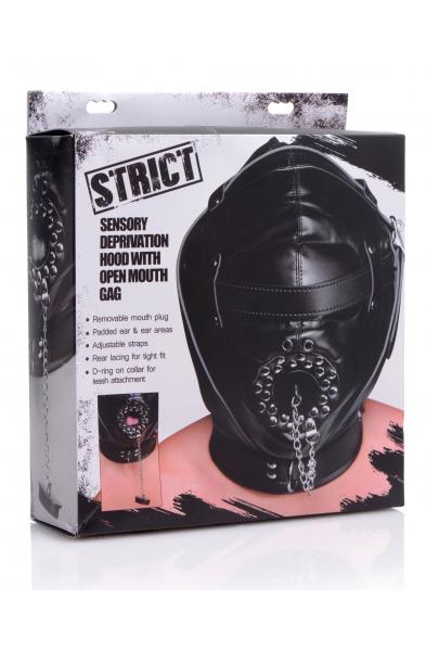 Sensory Deprivation Hood with Open Mouth Gag