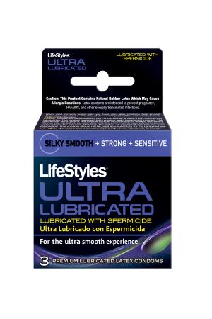 Lifestyles Ultra Lubricated With Spermicide - 3 Pack