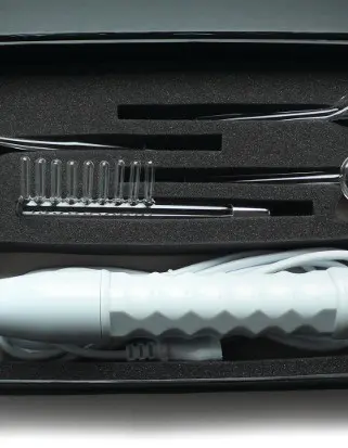 Neon Wand Electrosex Kit - White Handle - Purple Electrode