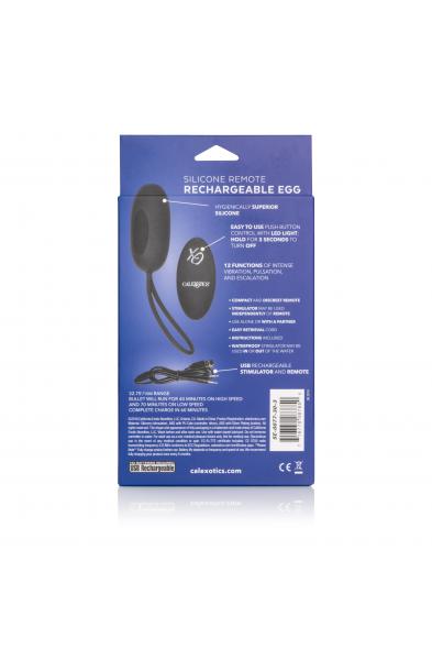 Silicone Remote Rechargeable Egg - Black