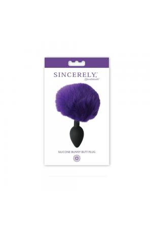 Sincerely Silicone Bunny Butt Plug - Purple