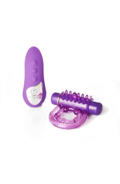 Sensuelle Remote Control 15 Function Rechargeable Bullet Ring - Purple