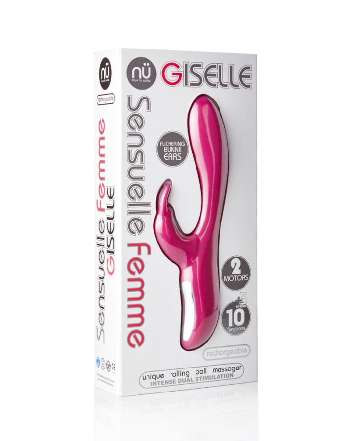 Sensuelle Femme Giselle 10+3 Function Rechargeable Rabbit Massager - Magenta