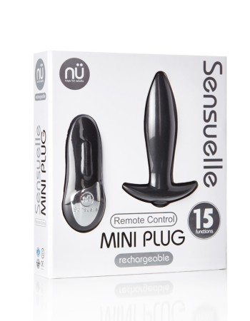 Sensuelle Remote Control Rechargeable 15 Function  Mini Plug - Black