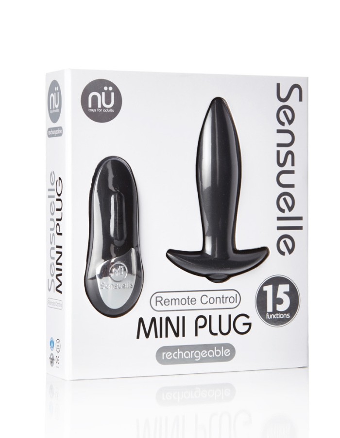 Sensuelle Remote Control Rechargeable 15 Function  Mini Plug - Black