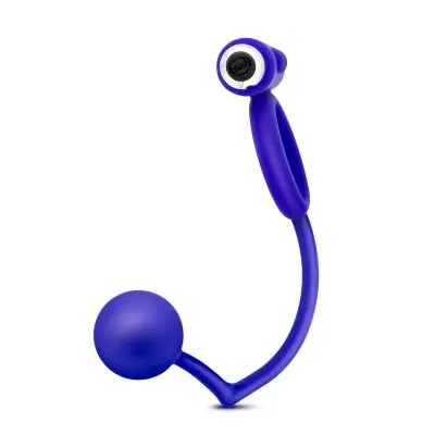 Performance Penetrator Anal Ball With Vibrating Cock Ring - Indigo