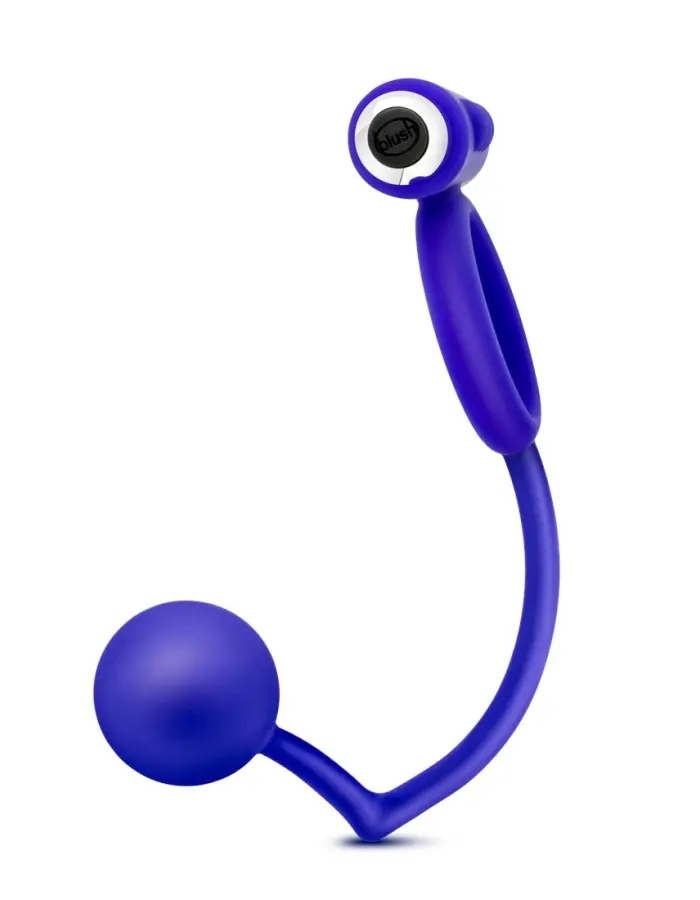 Performance Penetrator Anal Ball With Vibrating Cock Ring - Indigo