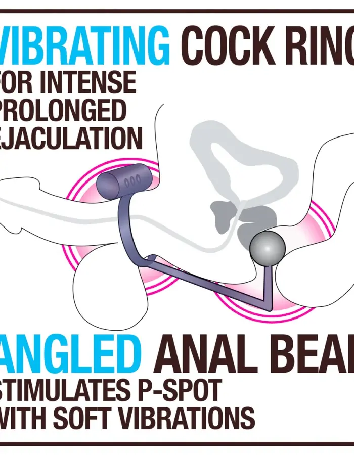Performance Penetrator Anal Ball With Vibrating Cock Ring - Indigo