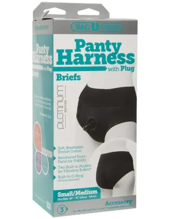 Vac- U- Lock Panty Harness With Plug - Briefs - S/ M