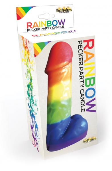 Rainbow Pecker Party Candle 7 Inches