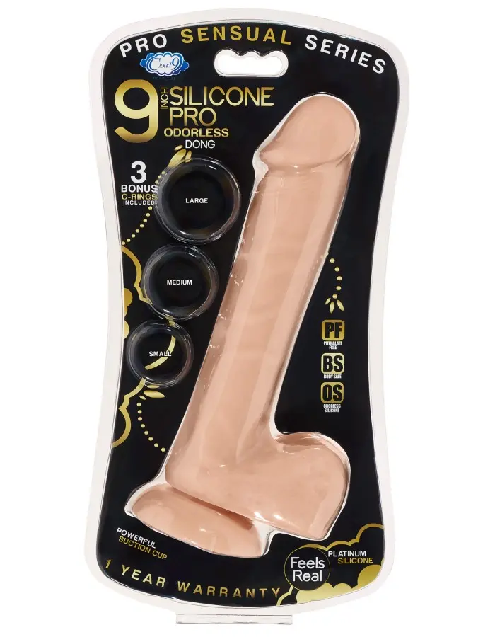 9 Inch Silicone Pro Odorless Dong - Flesh