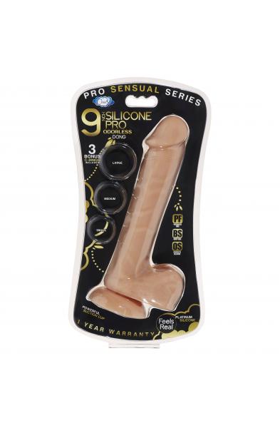 9 Inch Silicone Pro Odorless Dong - Tan