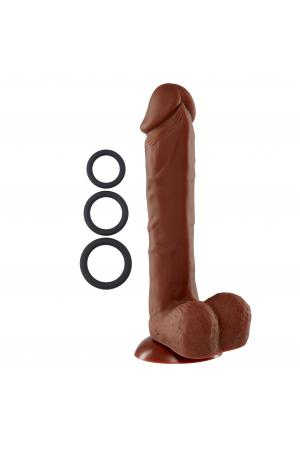 9 Inch Silicone Pro Odorless Dong - Brown